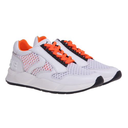 Sneaker in tessuto retinato con lettering voile blanche - 2