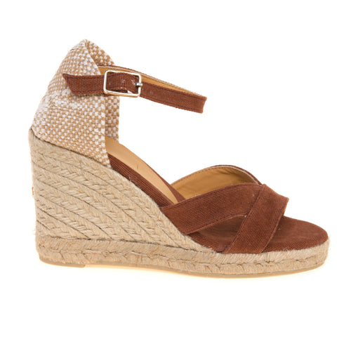 Sandalo espadrilla BRUNA/8 in canvas con zeppa in corda