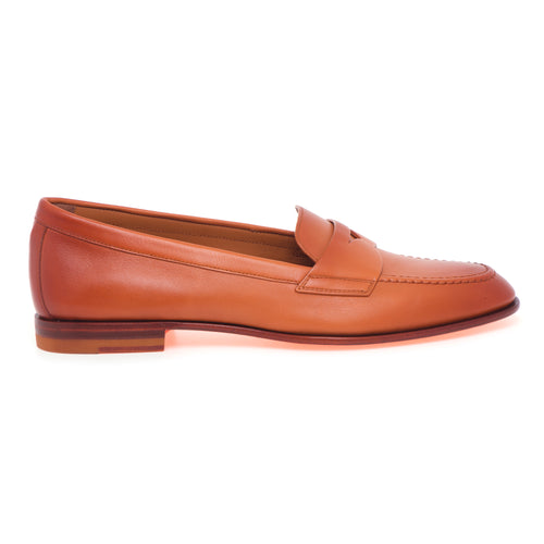 Santoni penny loafer in antique leather