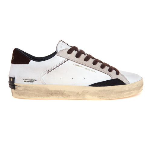 Sneaker Crime London Distressed in pelle con inserti in camoscio
