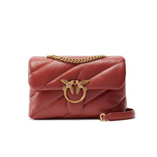 Borsa a spalla Pinko Classic Love Bag Puff Maxi Quilt in pelle  OCRA ROSSO - ANT. GOLD