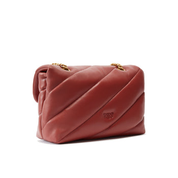 Borsa a spalla Pinko Classic Love Bag Puff Maxi Quilt in pelle  OCRA ROSSO - ANT. GOLD - 3