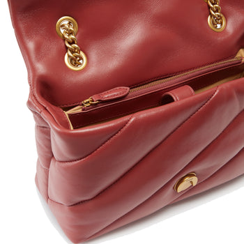 Borsa a spalla Pinko Classic Love Bag Puff Maxi Quilt in pelle  OCRA ROSSO - ANT. GOLD - 4