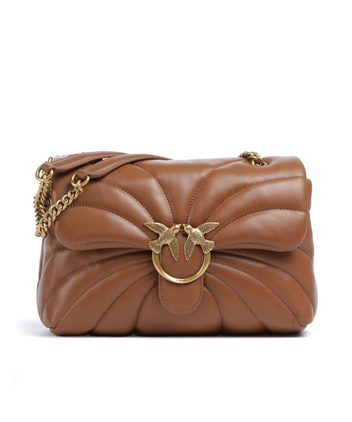 Borsa a tracolla Pinko Love Bag Puff in pelle trapuntata con motivo butterfly