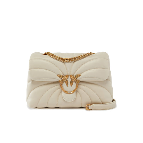 Borsa a tracolla Pinko Love Bag Puff in pelle trapuntata con motivo butterfly