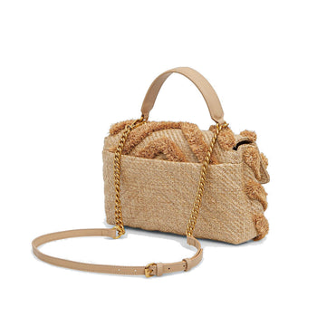 Borsa a mano Pinko Classic Love Lady Puff in Tessuto Intrecciato ed Ecopelle - 3