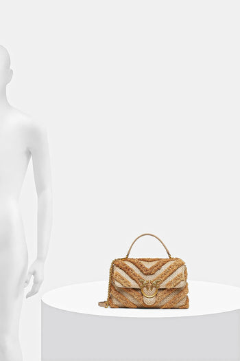 Borsa a mano Pinko Classic Love Lady Puff in Tessuto Intrecciato ed Ecopelle - 6