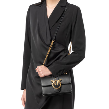 Borsa a spalla Pinko Mini Classic Love One in vitello seta - 6
