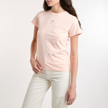 T-shirt Pinko in cotone con logo ricamato - 7