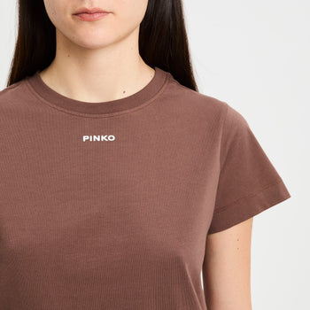 T-shirt Pinko in cotone con logo - 7