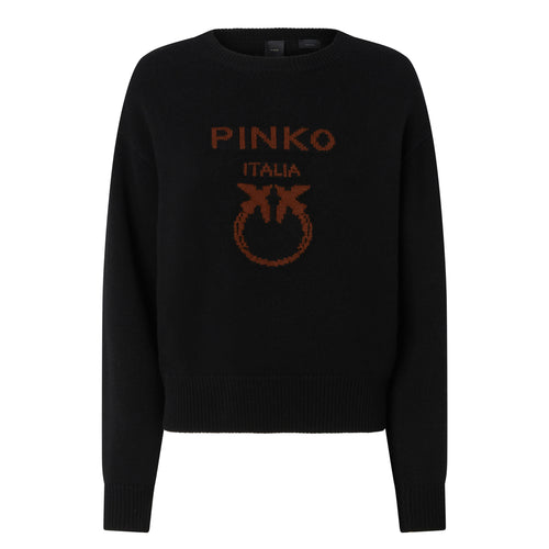 Pullover Pinko in lana con maxi logo