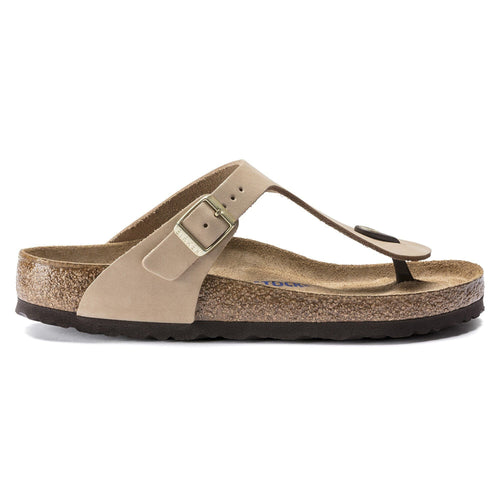 Ciabatta infradito Birkenstock Gizeh in nabuck con sottopiede imbottito