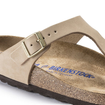 Ciabatta infradito Birkenstock Gizeh in nabuck con sottopiede imbottito - 4