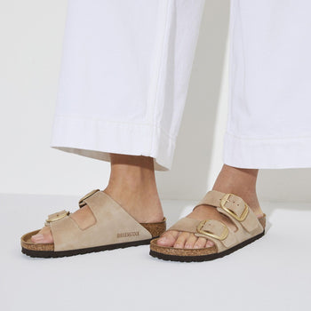 Ciabatta Birkenstock Arizona Big buckle in nabuck con doppia fascia - 5