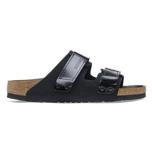 Ciabatta Birkenstock Uji in nabuck e pelle laccata