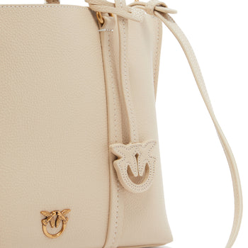 Borsa shopping Pinko in pelle martellata BEIGE - GR. FUMO - ANT. GOLD - 3