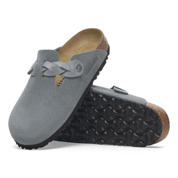 Sabot Birkenstock Boston Braided in suede con cinturino intreccio - 4