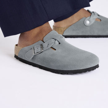 Sabot Birkenstock Boston Braided in suede con cinturino intreccio - 5