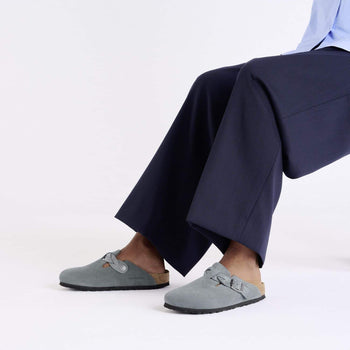 Sabot Birkenstock Boston Braided in suede con cinturino intreccio - 6