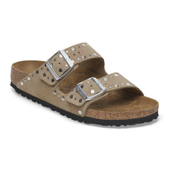 Ciabatta Birkenstok Arizona Rivet in camoscio con borchie - 3