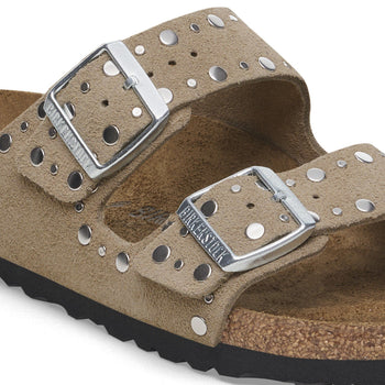 Ciabatta Birkenstok Arizona Rivet in camoscio con borchie - 4