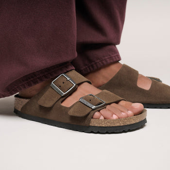 Ciabatta Birkenstock Arizona in camoscio con plantare morbido - 5