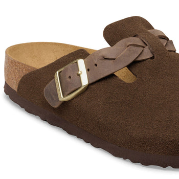 Sabot Birkenstock Boston in camoscio con cinturino intrecciato - 4