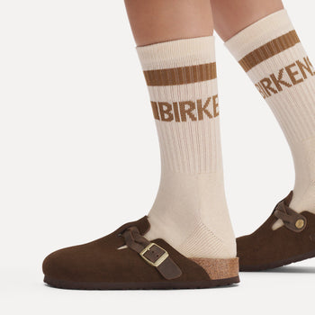 Sabot Birkenstock Boston in camoscio con cinturino intrecciato - 5