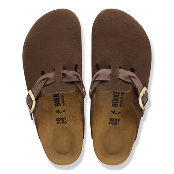 Sabot Birkenstock Boston in camoscio con cinturino intrecciato - 8