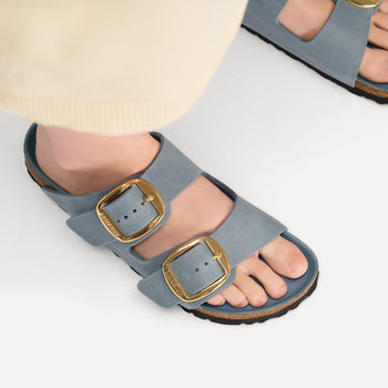 Ciabatta doppia fascia Birkenstock Arizona Big Buckle in pelle oliata - 5