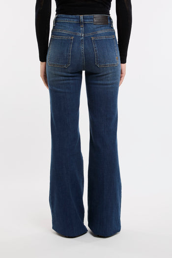 Jeans a zampa Pinko in denim scuro con tasche applicate - 5