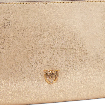 Borsa a mano Pinko Mini Flat Bag in pelle scamosciata glitterata - 3
