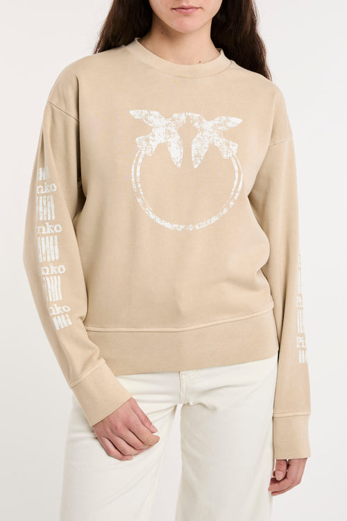 Felpa Pinko in cotone con maniche logate
