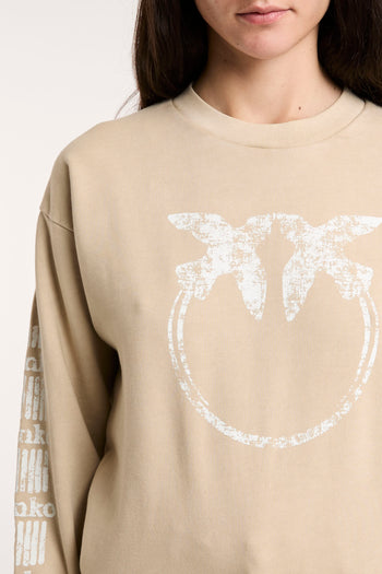 Felpa Pinko in cotone con maniche logate - 8