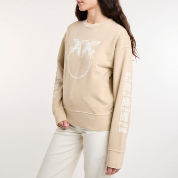 Felpa Pinko in cotone con maniche logate - 9