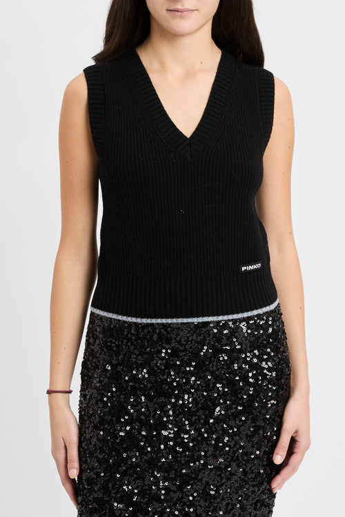 Gilet Pinko in maglia con scollo a V