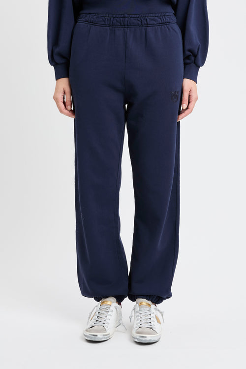 Pantalone jogger Pinko in cotone con logo ricamato