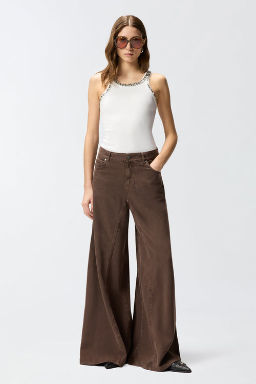 Jeans cinque tasche Pinko super wide leg