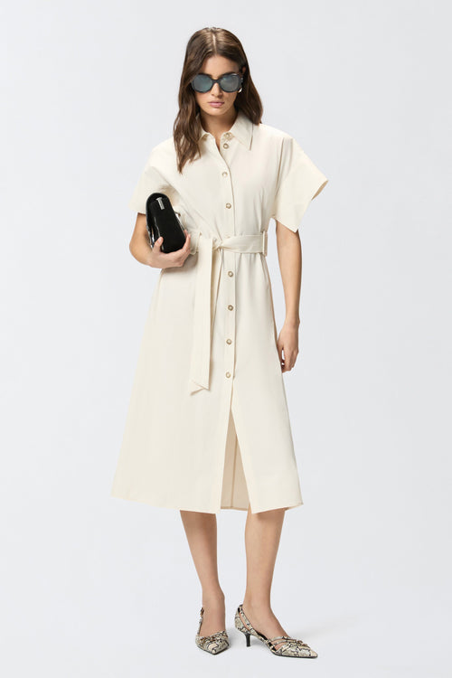 Abito chemisier midi Pinko in cotone con cintura in vita