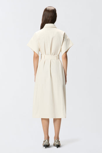 Abito chemisier midi Pinko in cotone con cintura in vita - 3
