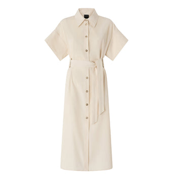 Abito chemisier midi Pinko in cotone con cintura in vita - 5