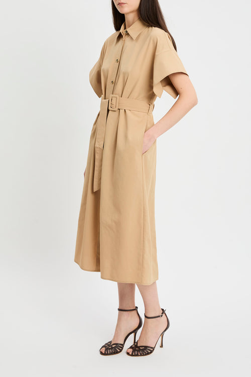 Abito chemisier midi Pinko in cotone con cintura in vita