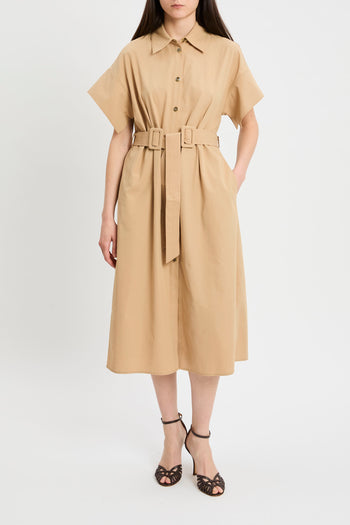 Abito chemisier midi Pinko in cotone con cintura in vita - 3