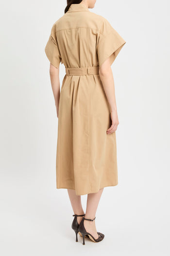 Abito chemisier midi Pinko in cotone con cintura in vita - 4