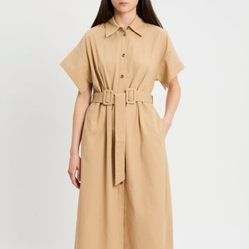 Abito chemisier midi Pinko in cotone con cintura in vita - 8