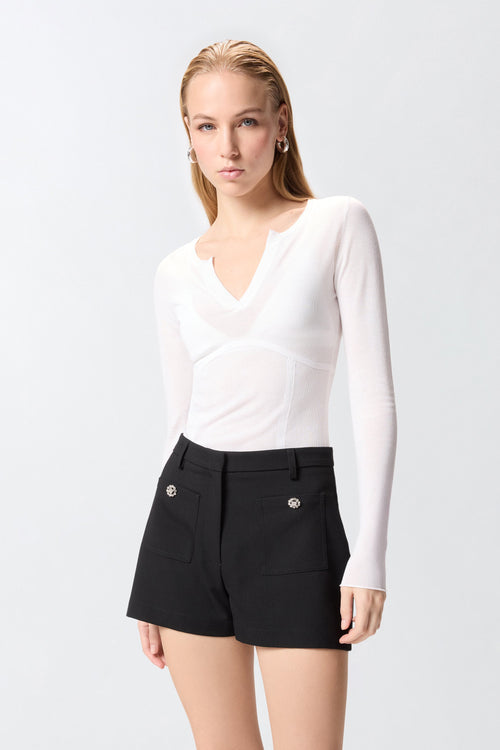 Maglia in misto viscosa Pinko con girocollo aperto a V