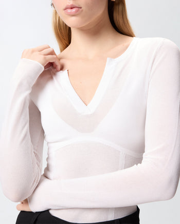 Maglia in misto viscosa Pinko con girocollo aperto a V - 4
