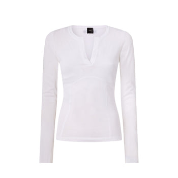 Maglia in misto viscosa Pinko con girocollo aperto a V - 5