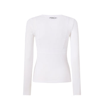 Maglia in misto viscosa Pinko con girocollo aperto a V - 6