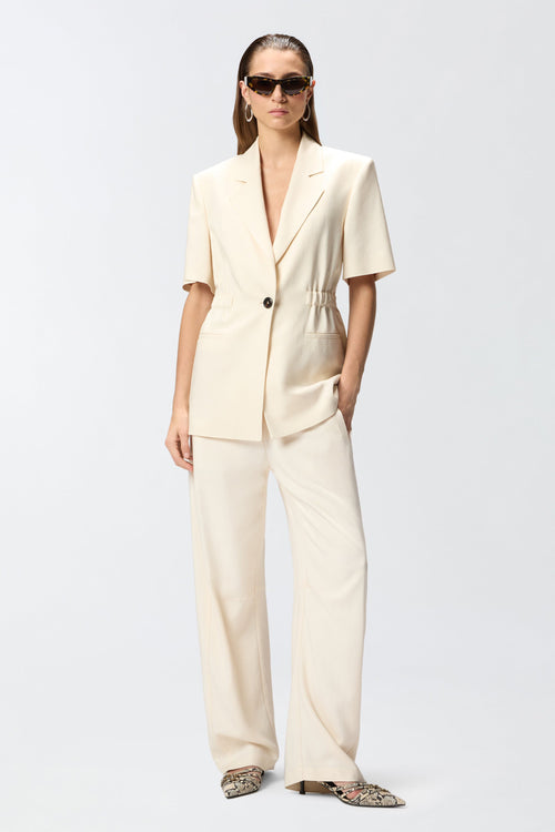 Pantalone a palazzo Pinko in tessuto stretch effetto lino con cintura